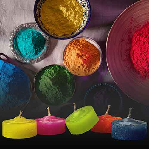 Photo by Alena Darmel: https://www.pexels.com/photo/top-view-of-multicoloured-powders-in-bowls-and-plates-7176704/ Photo by Pixabay: https://www.pexels.com/photo/yellow-pink-green-and-blue-candle-67550/